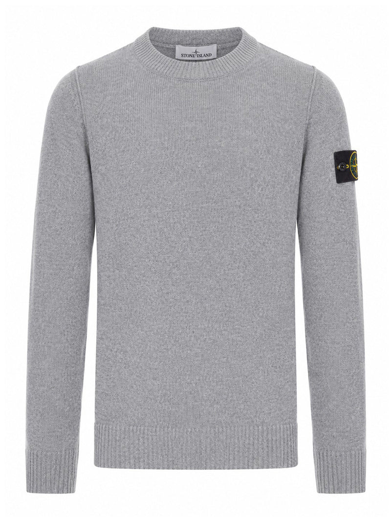 MELANGE EFFECT SWEATER WITH COMPASS LOGO