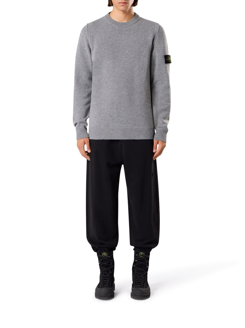 MELANGE EFFECT SWEATER WITH COMPASS LOGO