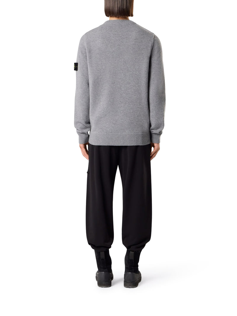 MELANGE EFFECT SWEATER WITH COMPASS LOGO