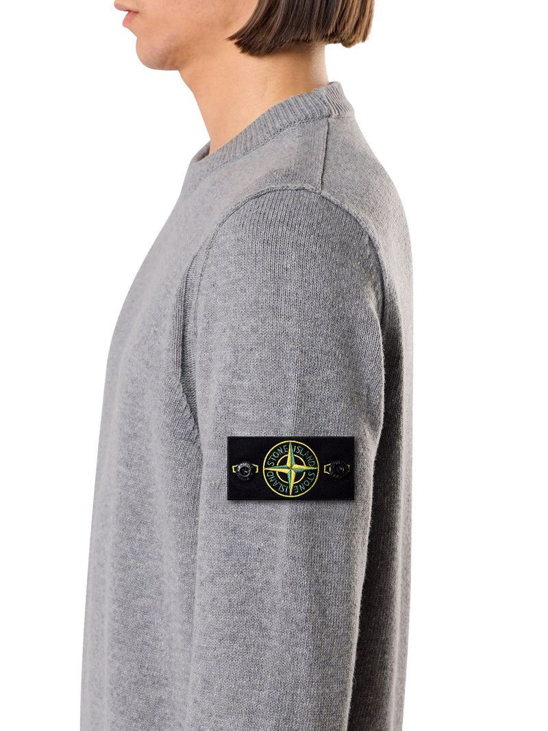 MELANGE EFFECT SWEATER WITH COMPASS LOGO