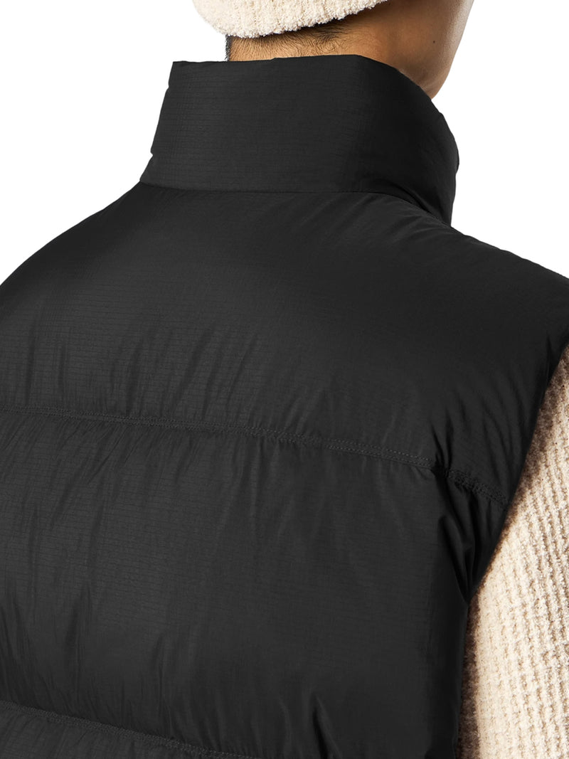 QUILTED NYLON DOWN VEST WITH HIGH COLLAR