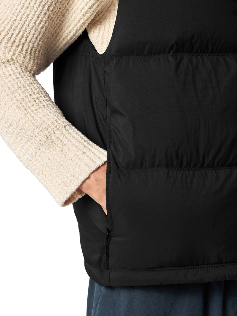 QUILTED NYLON DOWN VEST WITH HIGH COLLAR