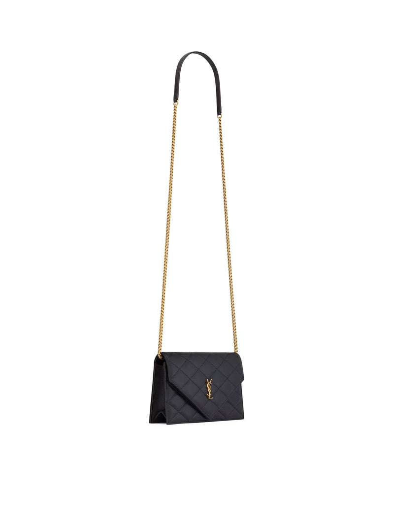 PARIS WALLET WITH CHAIN IN GRAIN DE POUDRE EMBOSSED LEATHER
