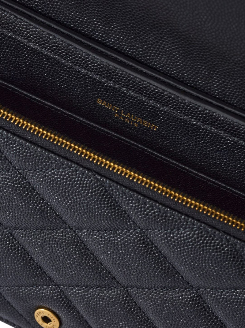 PARIS WALLET WITH CHAIN IN GRAIN DE POUDRE EMBOSSED LEATHER