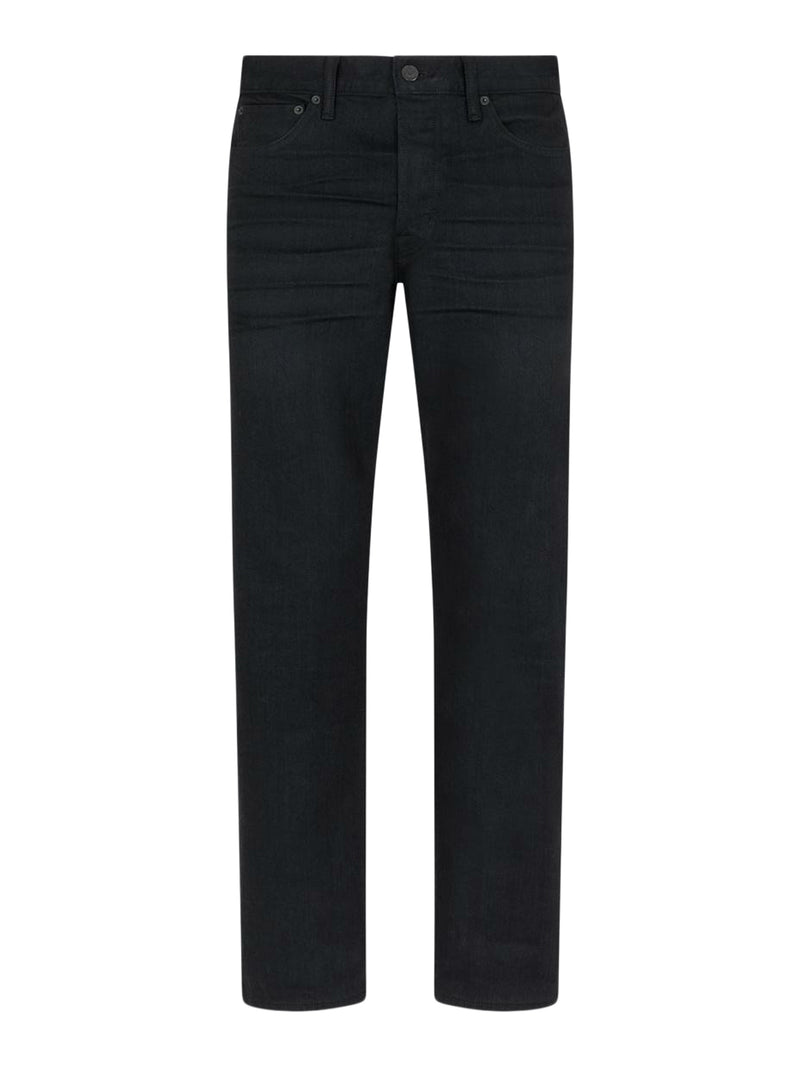 1950S-STYLE STRAIGHT-LEG WASHED BLACK DENIM JEANS