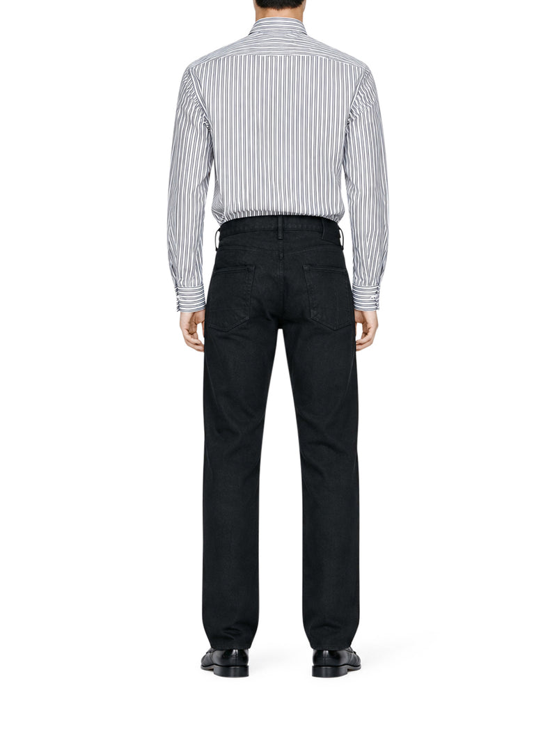 1950S-STYLE STRAIGHT-LEG WASHED BLACK DENIM JEANS