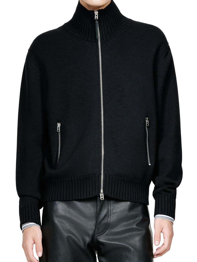 ZIP-UP CARDIGAN IN MÉRINOS WOOL