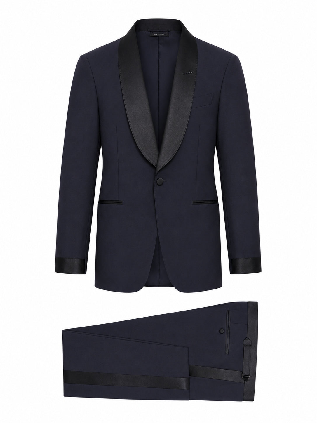 SINGLE BREASTED TUXEDO WITH SILK INSERTS