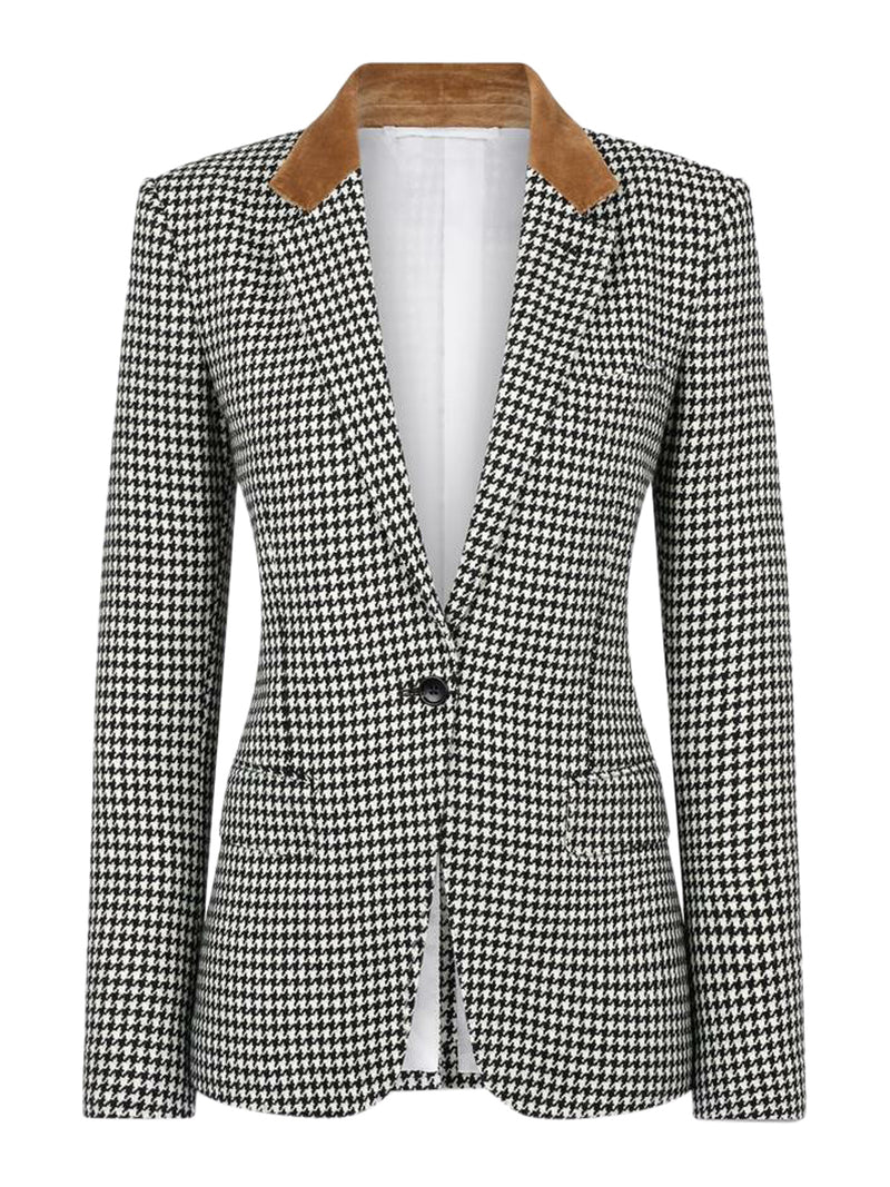 BOYFRIEND JACKET IN HOUNDSTOOTH CASHMERE