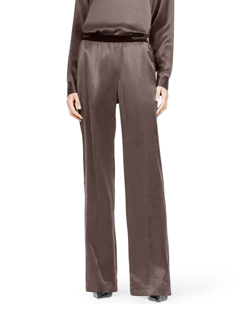 PEACH-FEEL SILK SATIN PJ PANTS