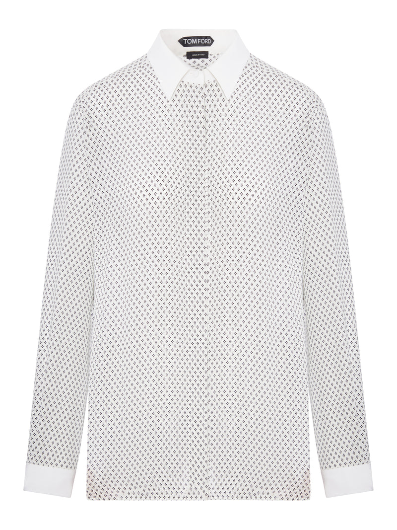 SILK CRÊPE DE CHINE SHIRT WITH DIAMOND PRINT