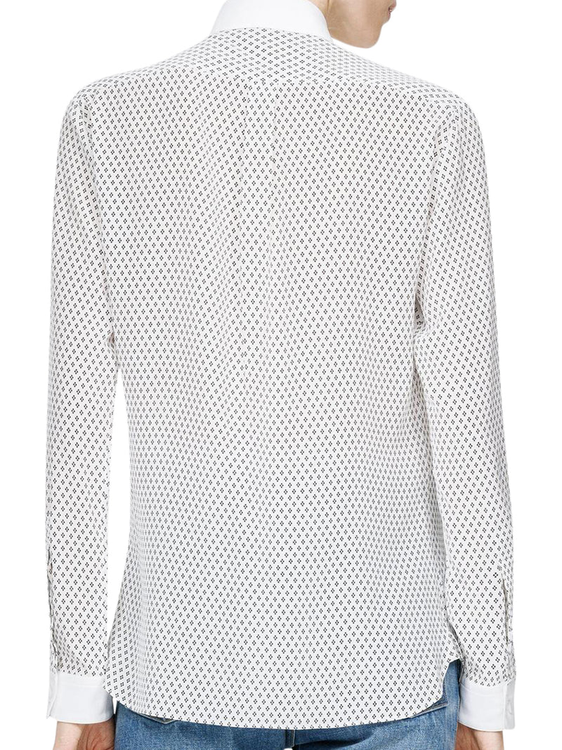 SILK CRÊPE DE CHINE SHIRT WITH DIAMOND PRINT