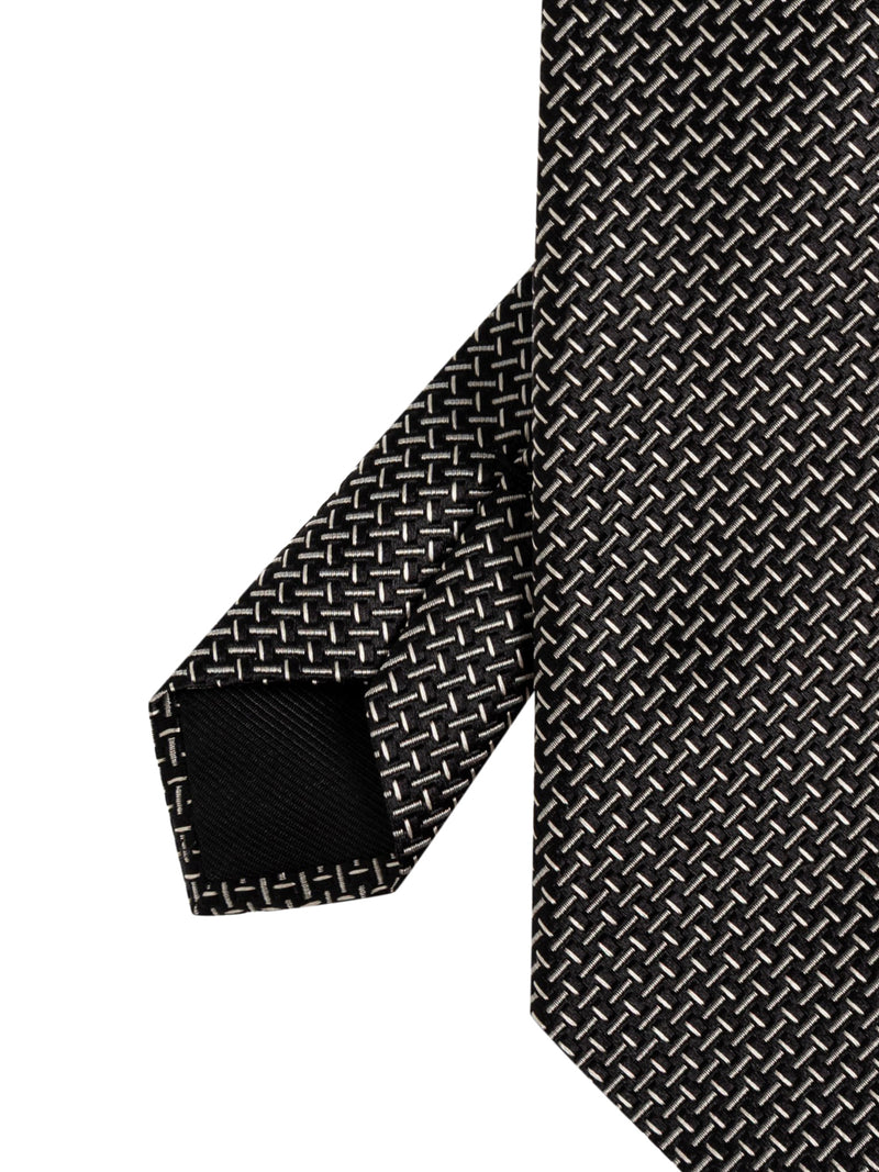 SILK TIE WITH GEOMETRIC PATTERN