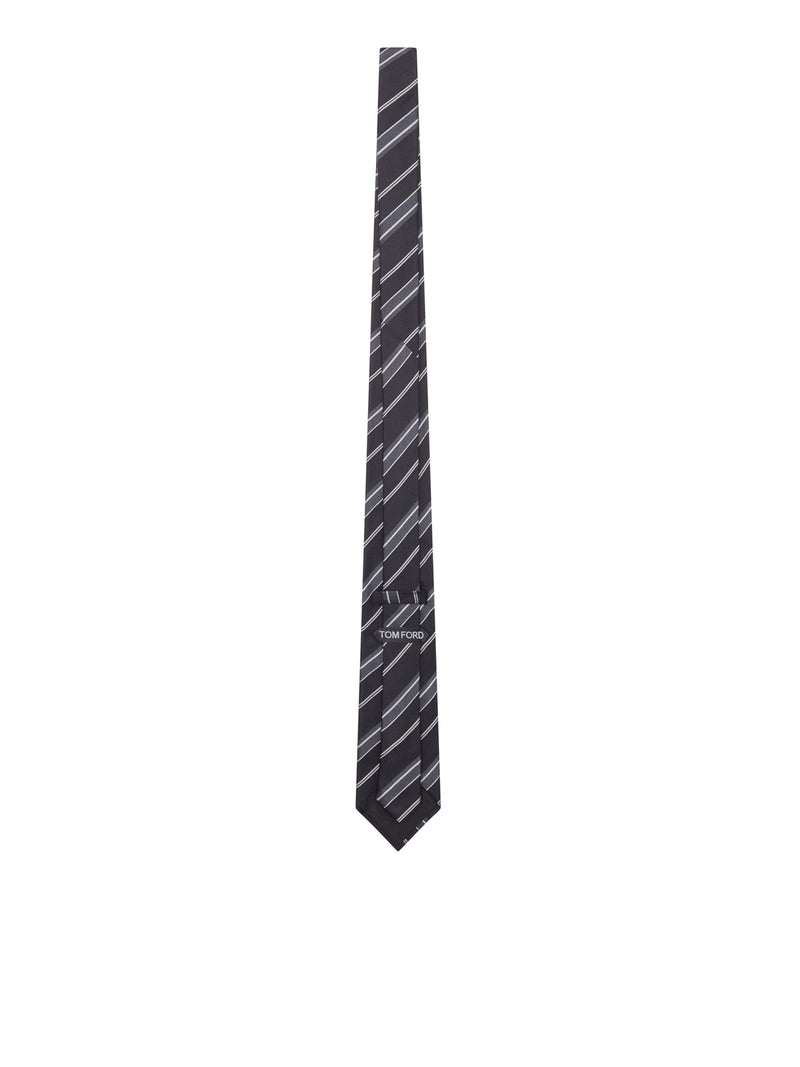 SILK TIE WITH DIAGONAL STRIPES