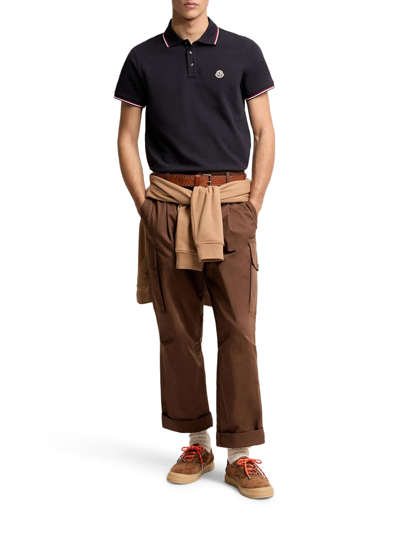 COTTON PIQUET POLO SHIRT WITH TRICOLOR TRIM