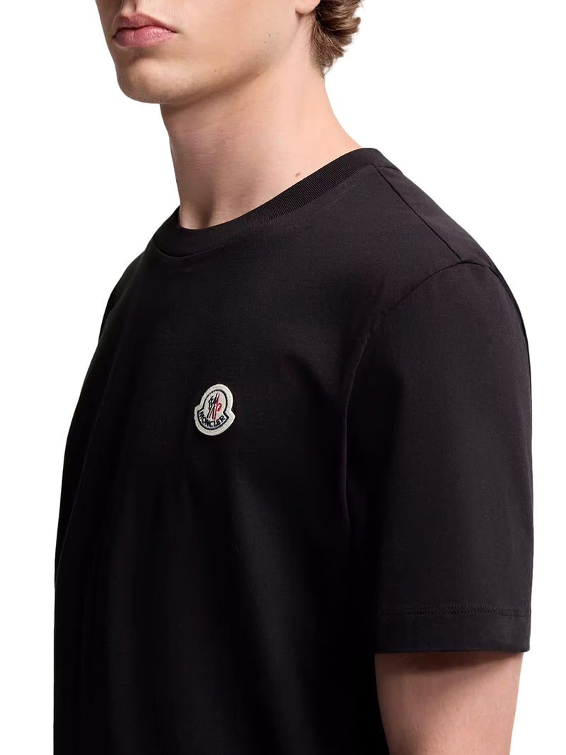COTTON T-SHIRT WITH LOGO PATCH (SET OF THREE)