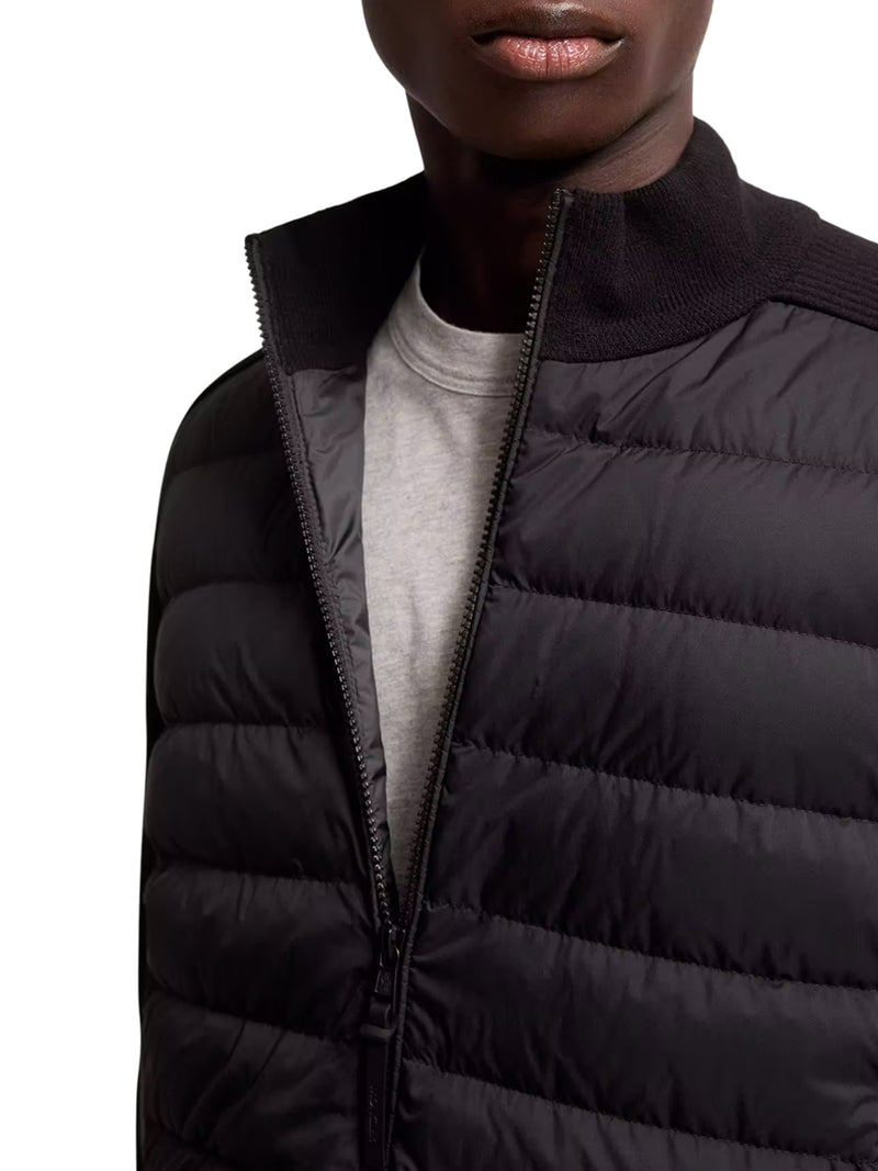 PADDED ZIP-UP CARDIGAN IN A WOOL AND CASHMERE BLEND