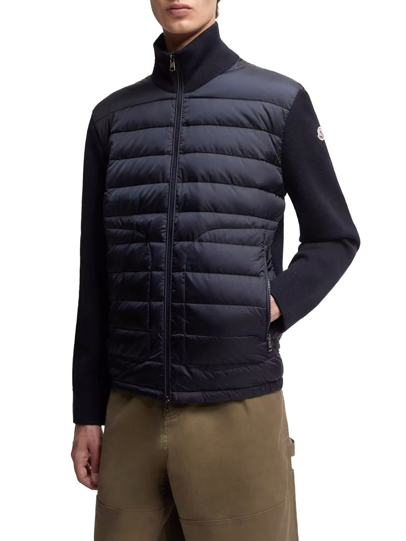 PADDED ZIP-UP CARDIGAN