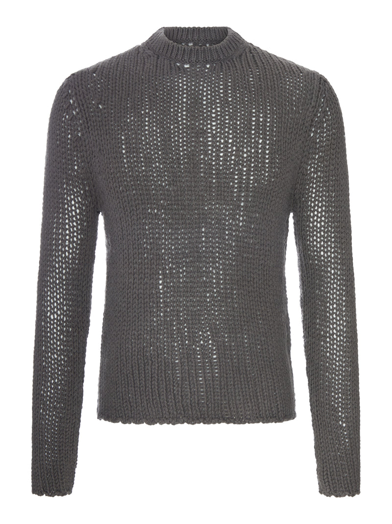 OPEN-KNIT CREW-NECK SWEATER