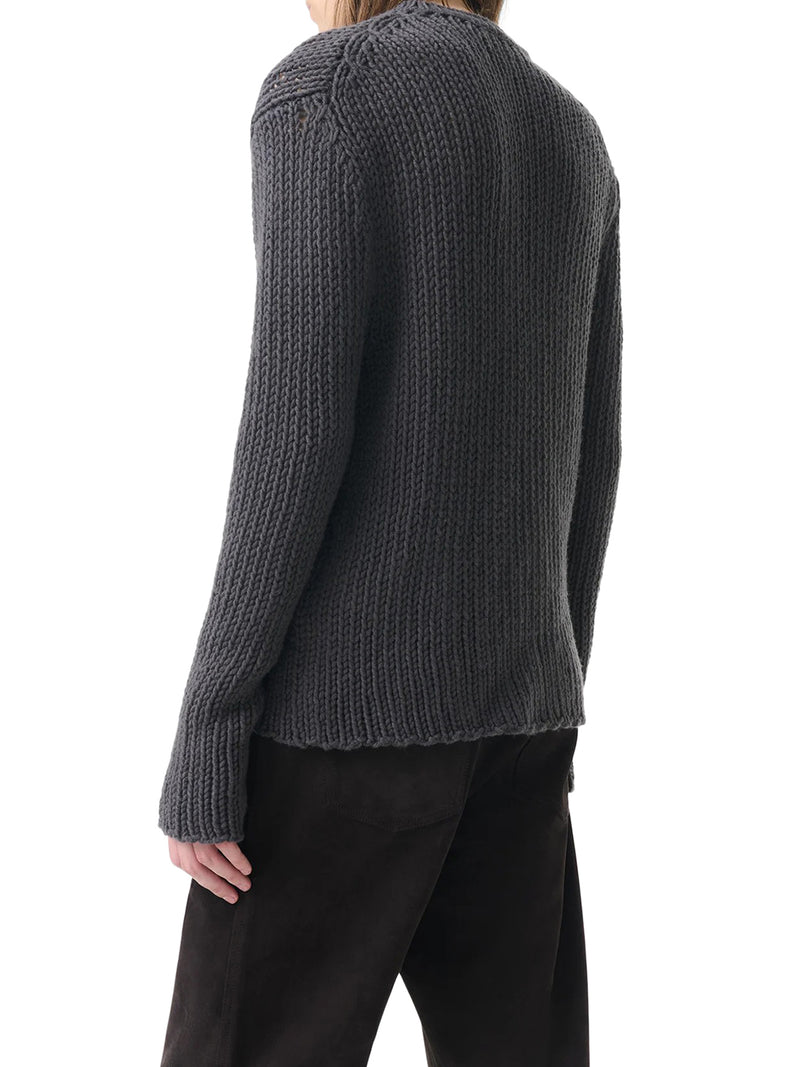 OPEN-KNIT CREW-NECK SWEATER