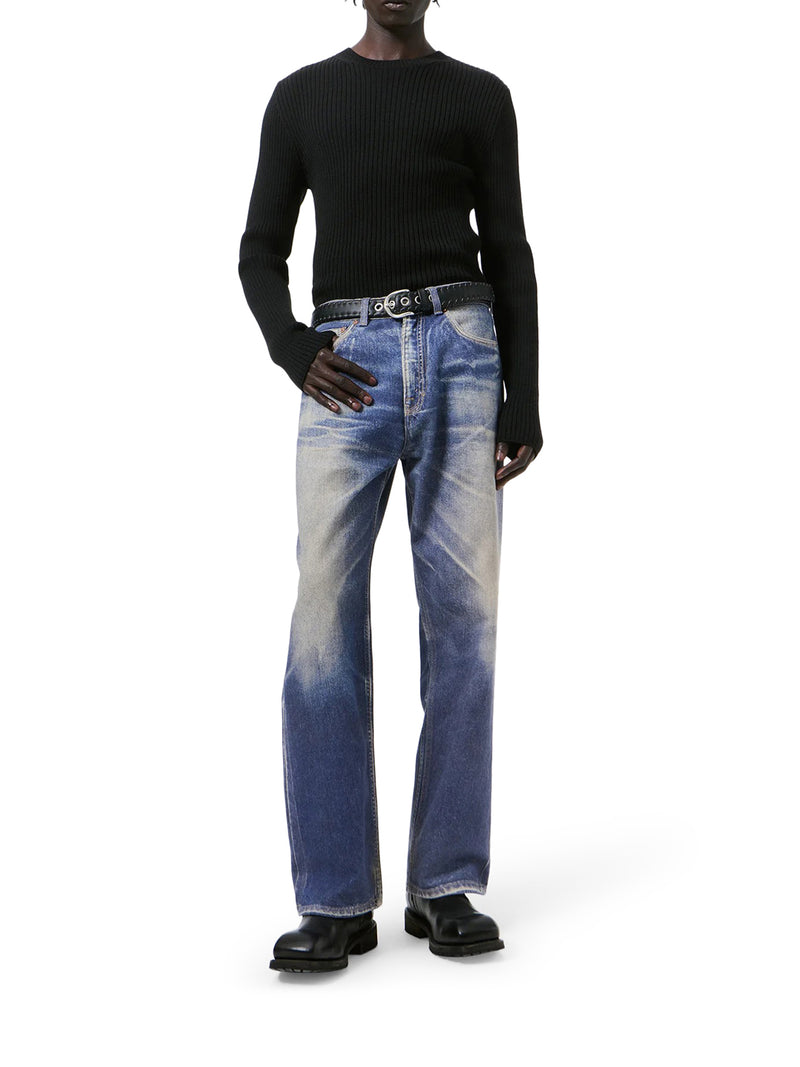 JEANS THIRD CUT CON STAMPA DENIM EFFETTO TROMPE-L`ŒIL