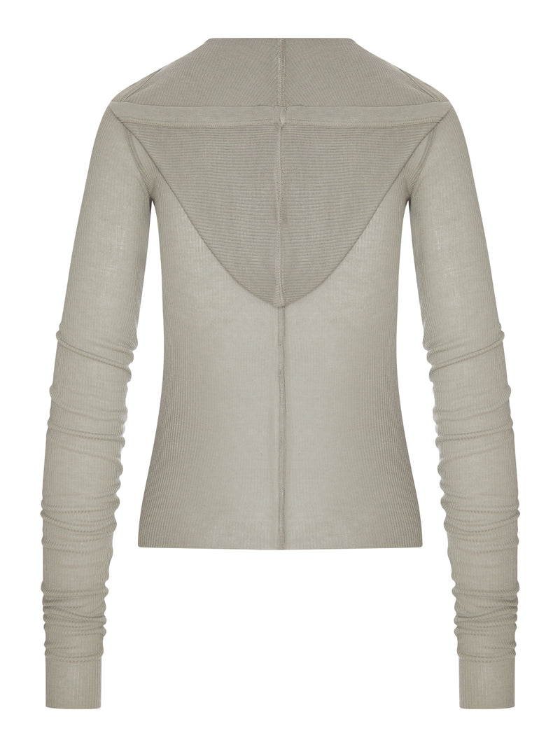 RIBBED KNIT HOODIE