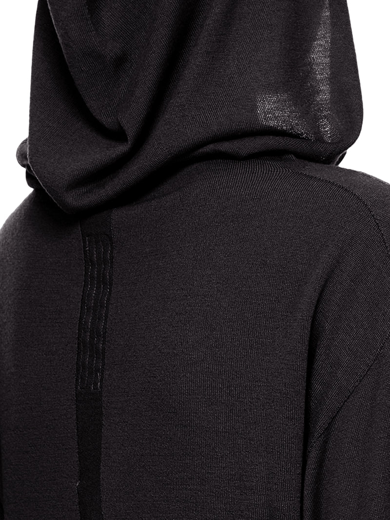 CROPPED KNIT SWEATER WITH HOOD