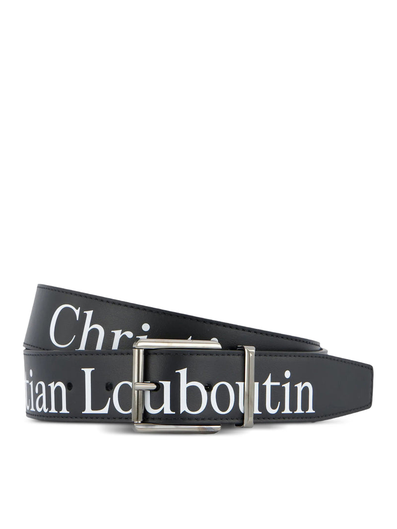 LEATHER BELT WITH LOGO PRINT