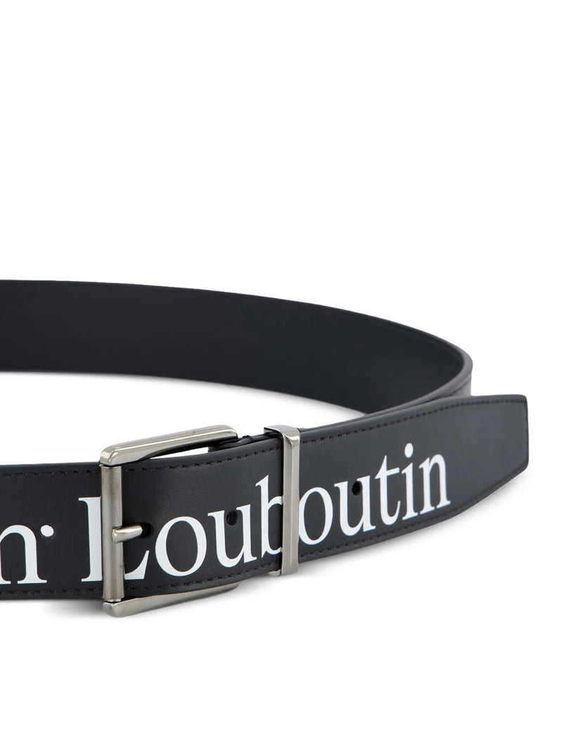 LEATHER BELT WITH LOGO PRINT