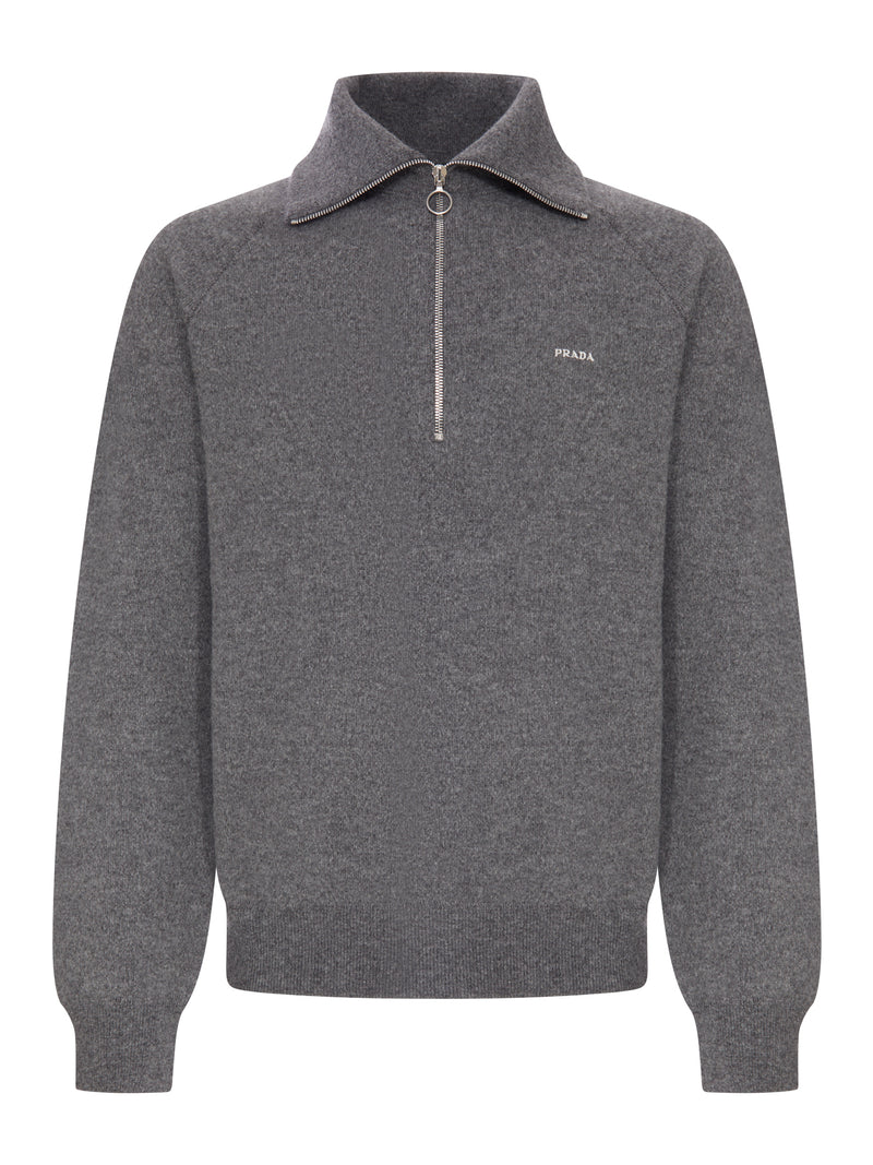 KNITTED POLO SHIRT WITH PRADA LOGO