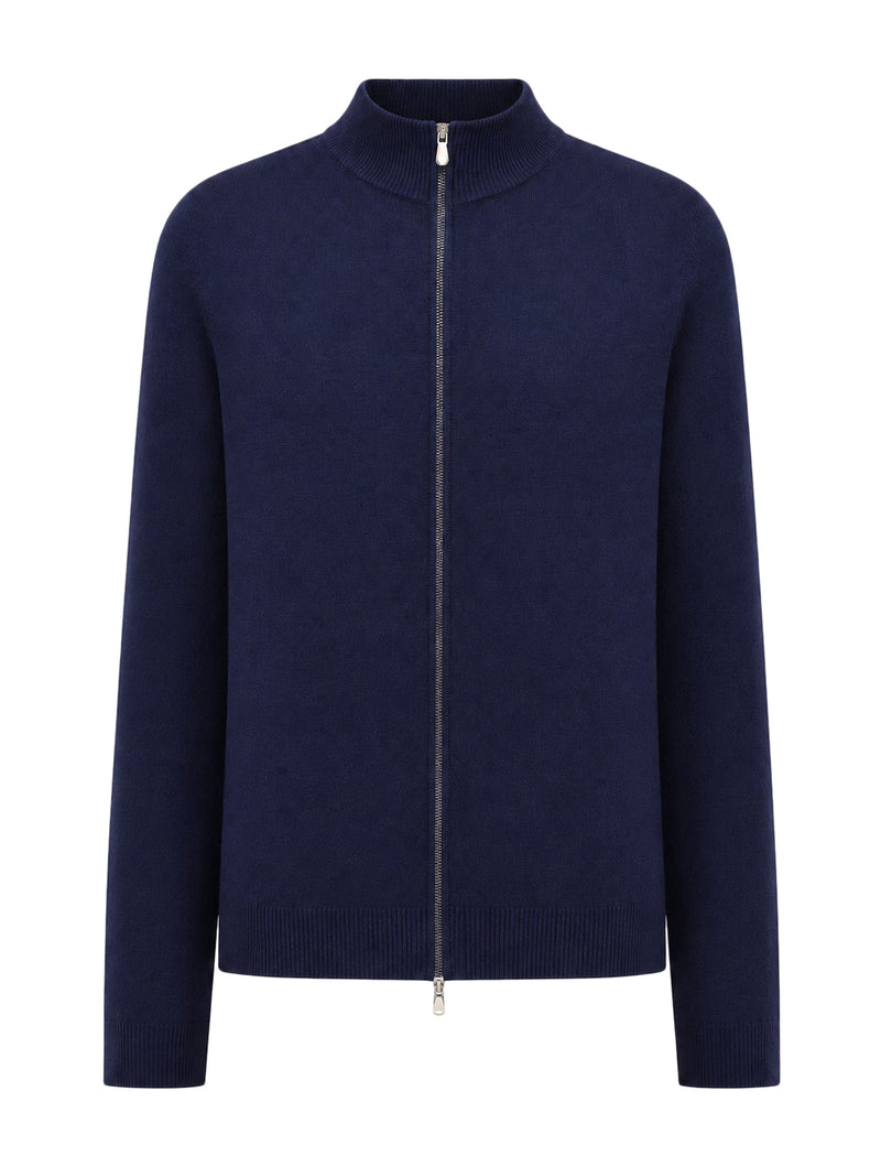 CASHMERE ZIP-UP CARDIGAN