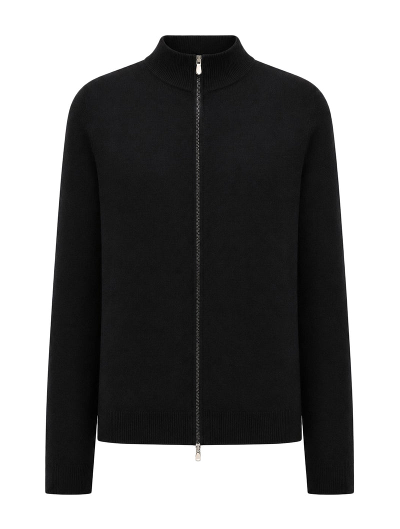 CASHMERE ZIP-UP CARDIGAN