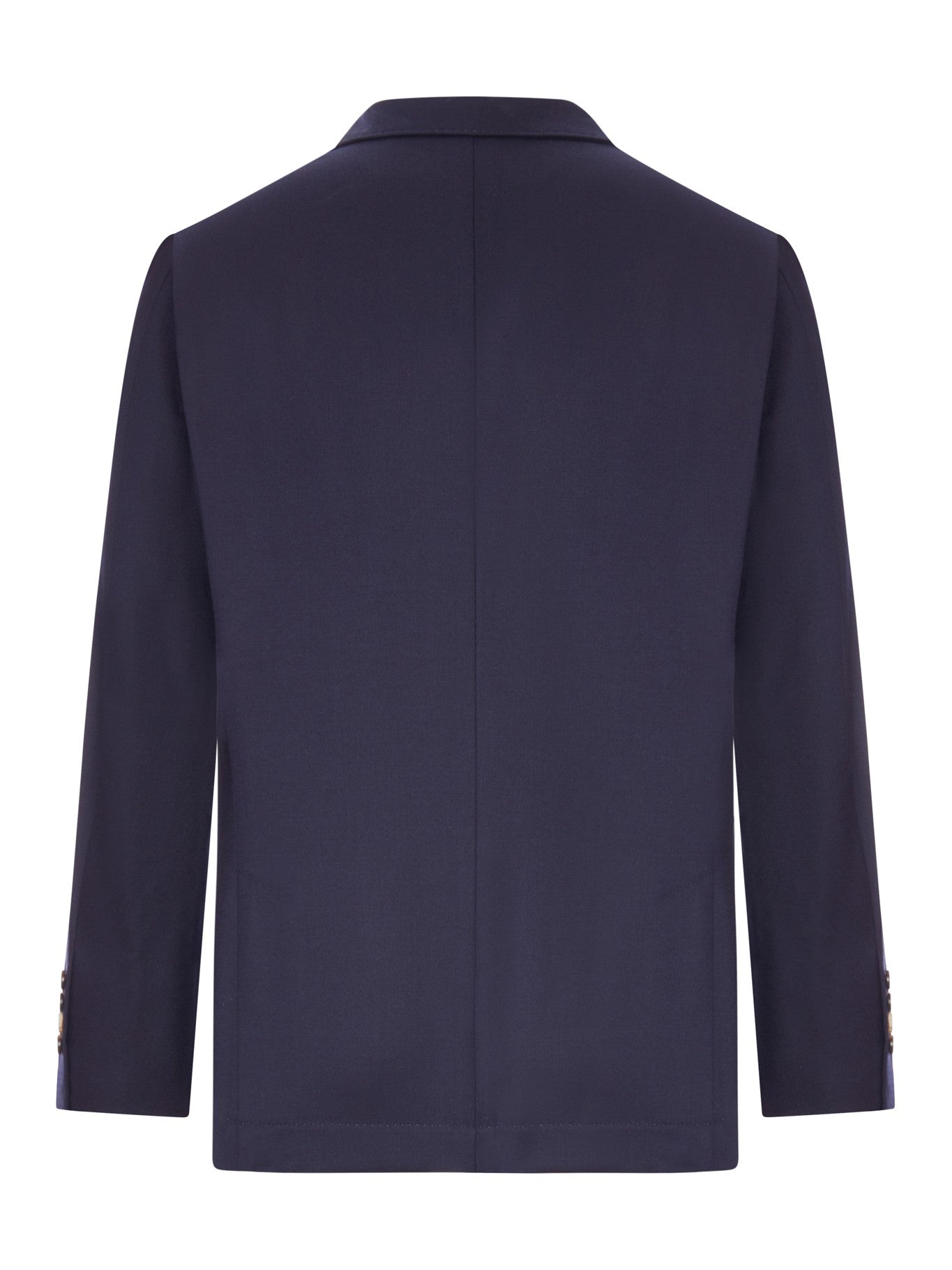 BLUE CASHMERE BLAZER WITH CONTRASTING LINING
