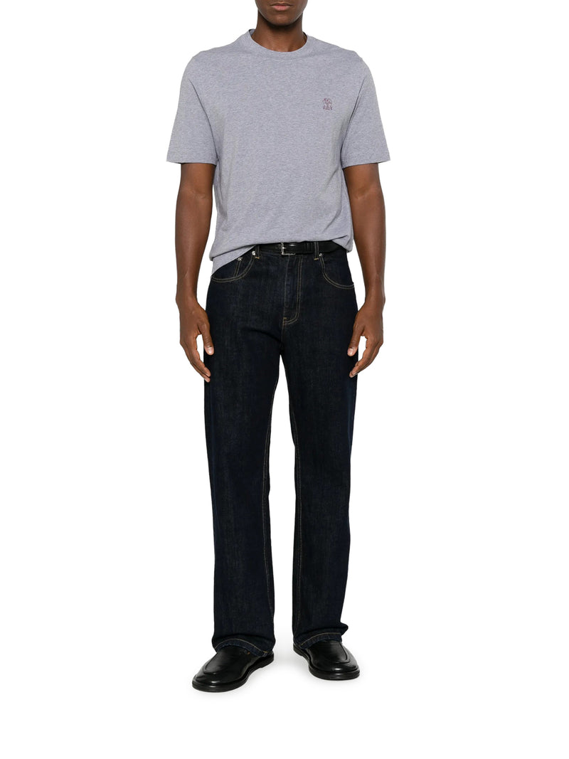 COTTON T-SHIRT WITH CONTRASTING LOGO PRINT
