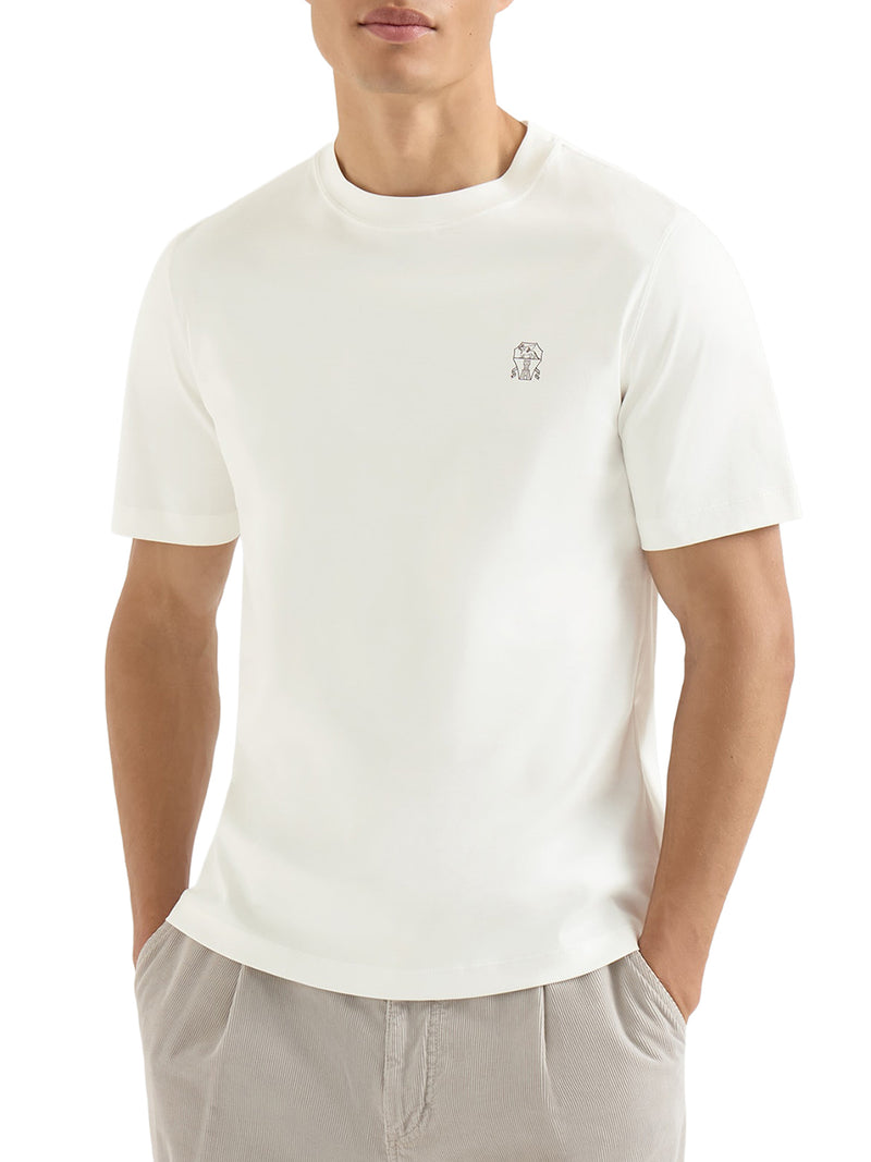COTTON T-SHIRT WITH CONTRASTING LOGO PRINT