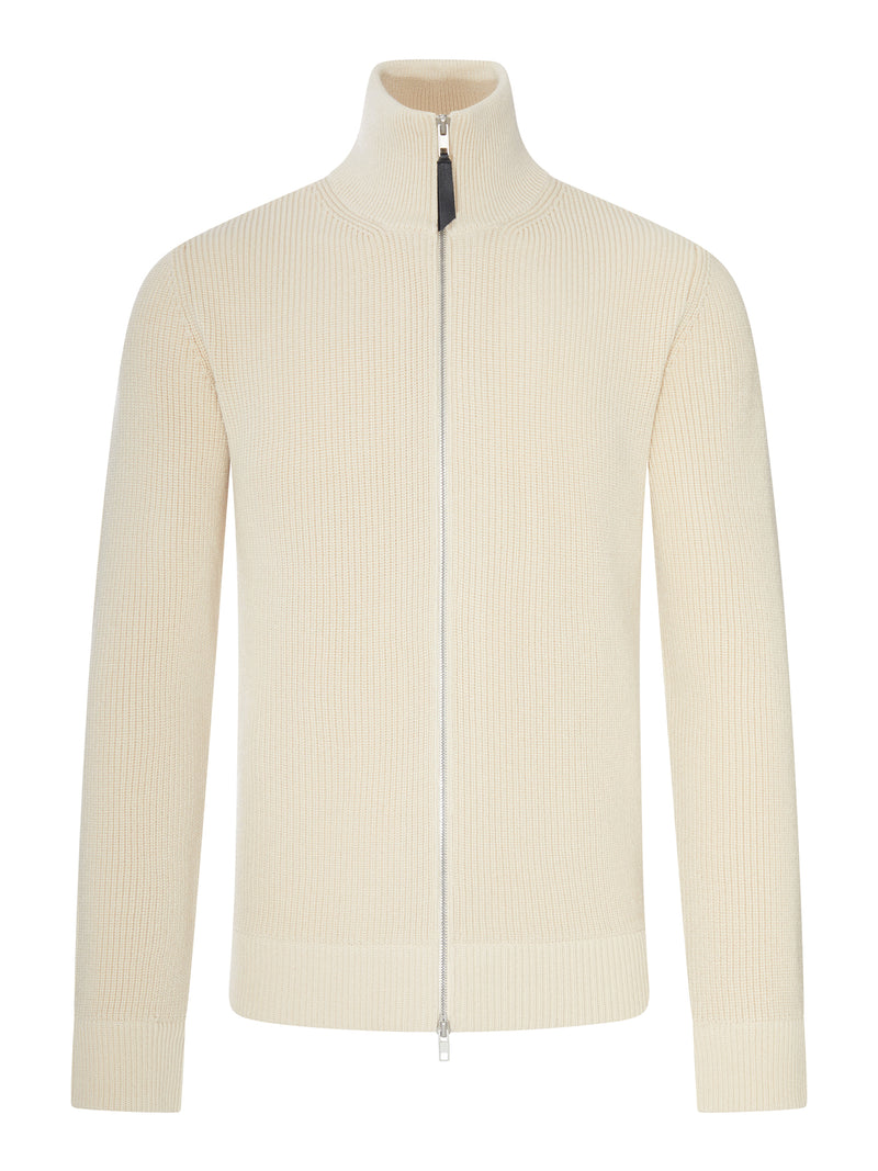JERSEY KNIT CARDIGAN WITH ZIP
