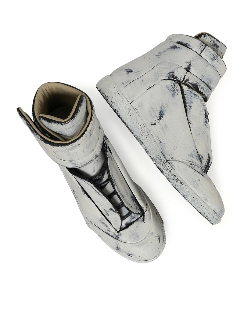 FUTURE MID-TOP SNEAKER IN PATENT WHITE