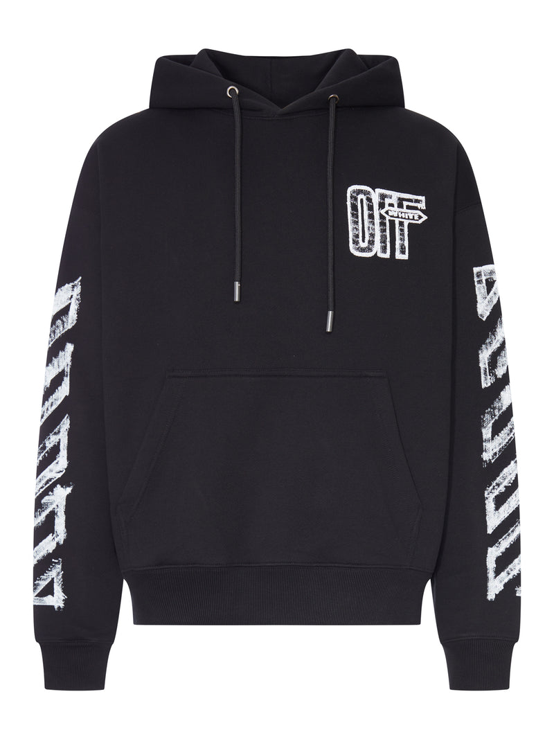 HOODIE WITH ARROW SKETCH PRINT