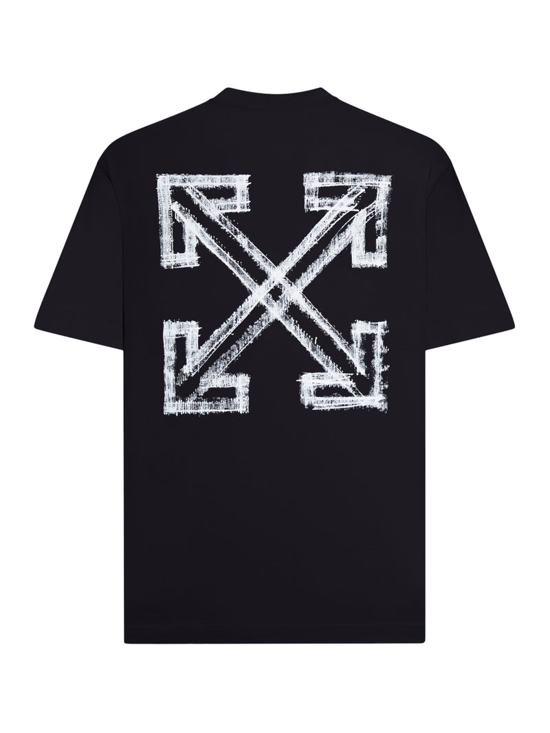 T-SHIRT WITH LOGO AND ARROW SKETCH PRINT