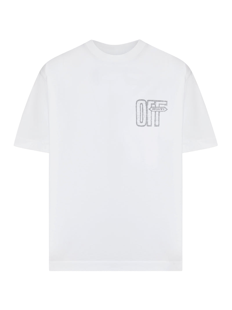 T-SHIRT WITH LOGO AND ARROW SKETCH PRINT