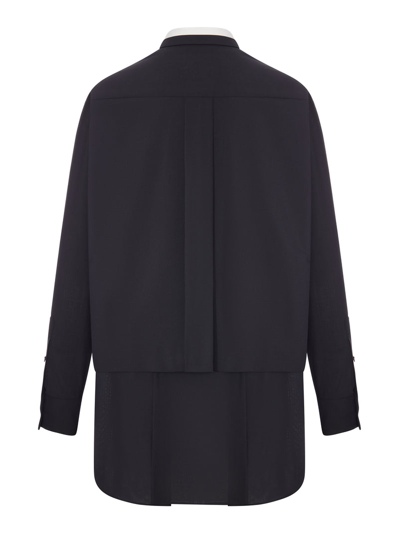 SHIRT DRESS WITH INTEGRATED SCARF