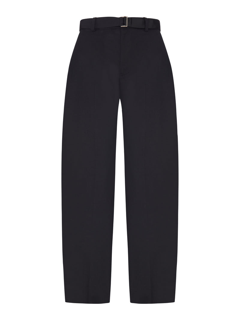 WIDE-LEG WOOL-BLEND TROUSERS WITH A BELT