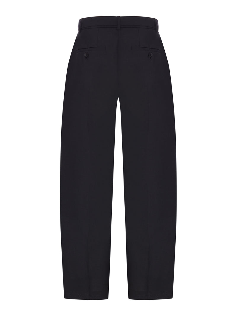 WIDE-LEG WOOL-BLEND TROUSERS WITH A BELT