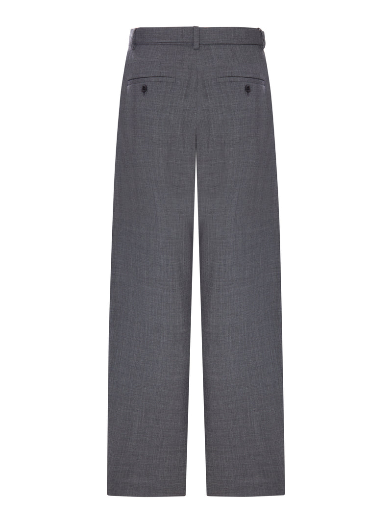 WIDE-LEG WOOL-BLEND TROUSERS WITH A BELT