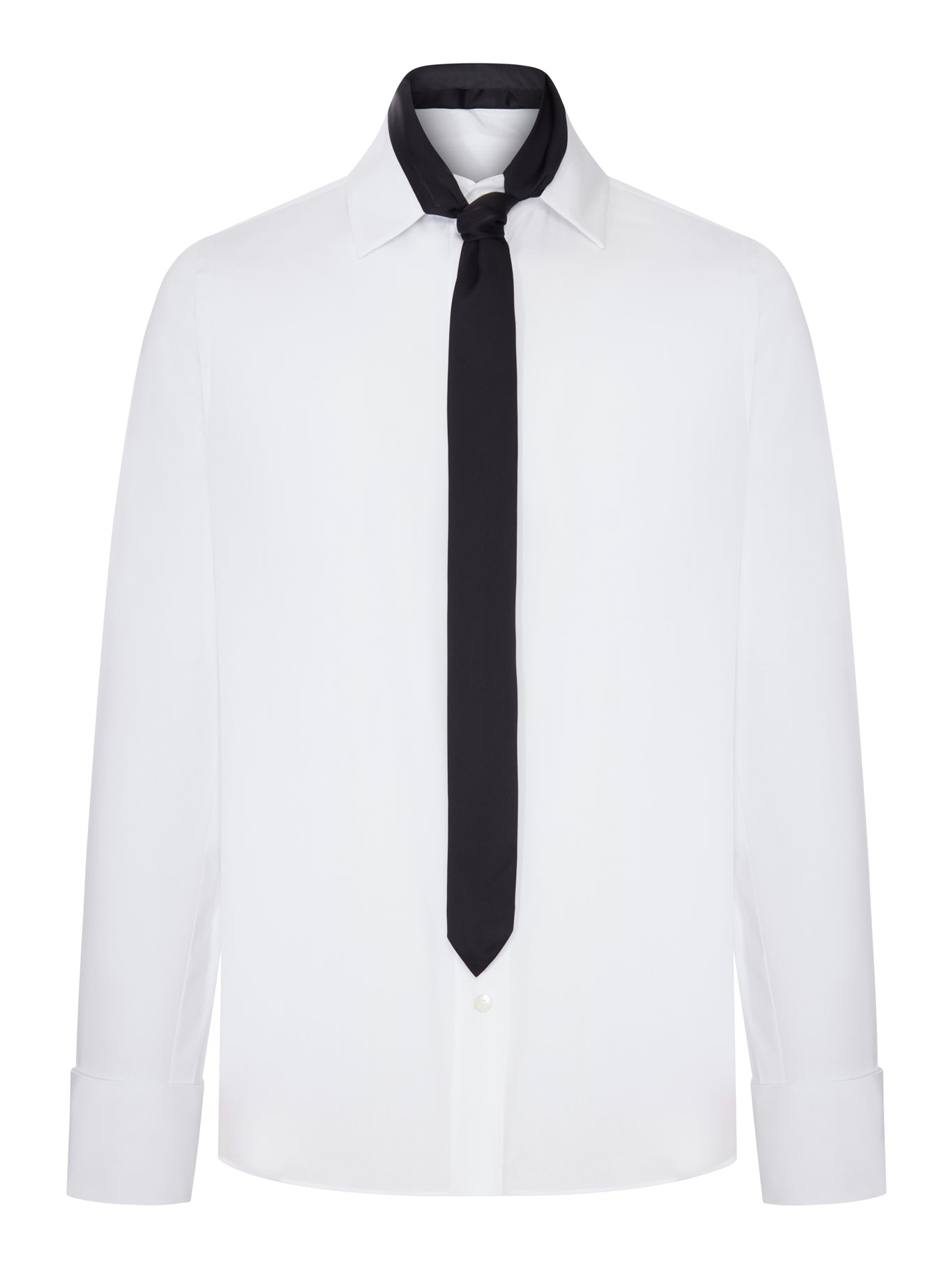 COTTON-BLEND SHIRT WITH INTEGRATED TIE