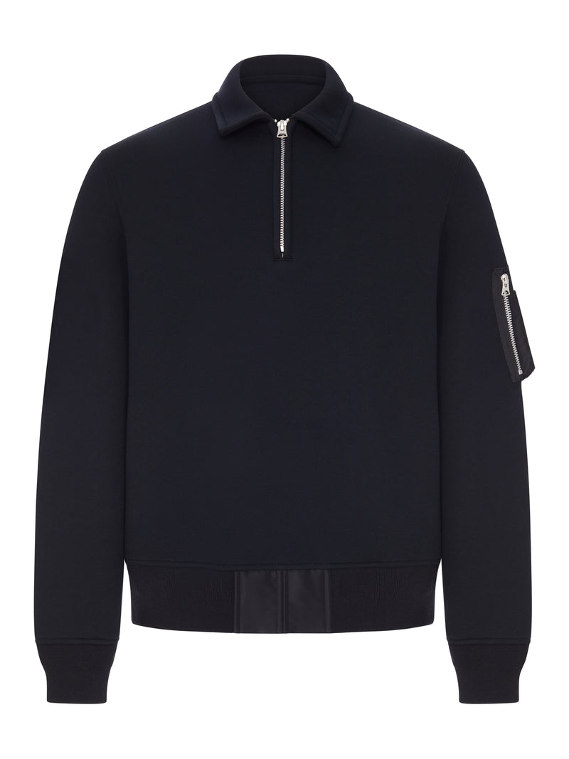POLO SWEATSHIRT WITH ZIP AND SLEEVE POCKET