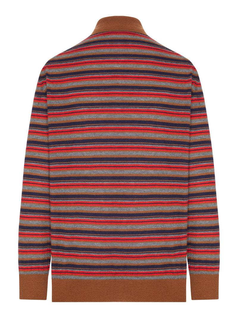 STRIPED CASHMERE POLO SHIRT
