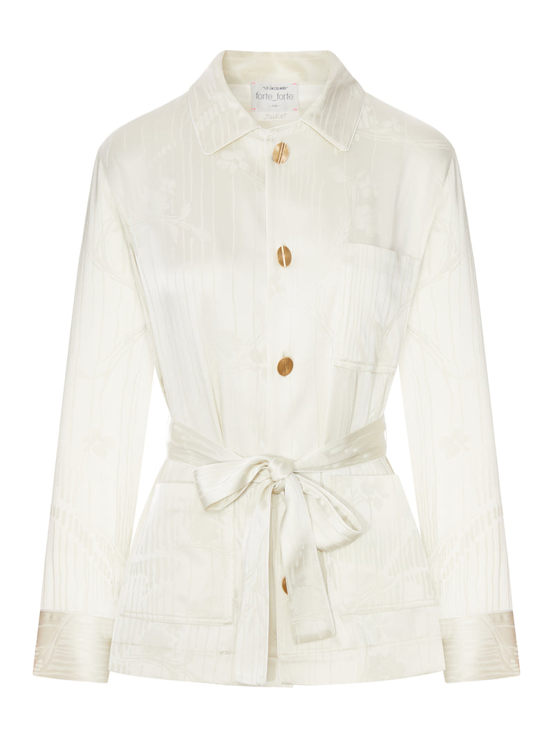 JACQUARD JACKET WITH WAIST BELT