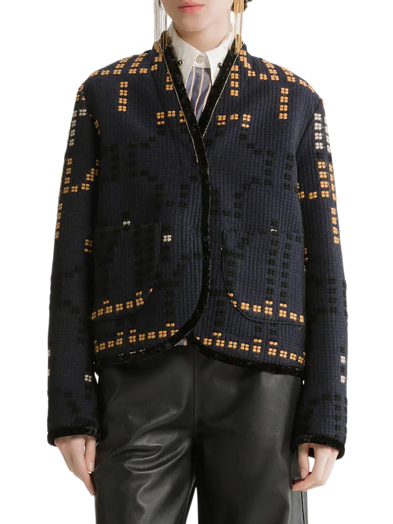 CROPPED JACQUARD JACKET