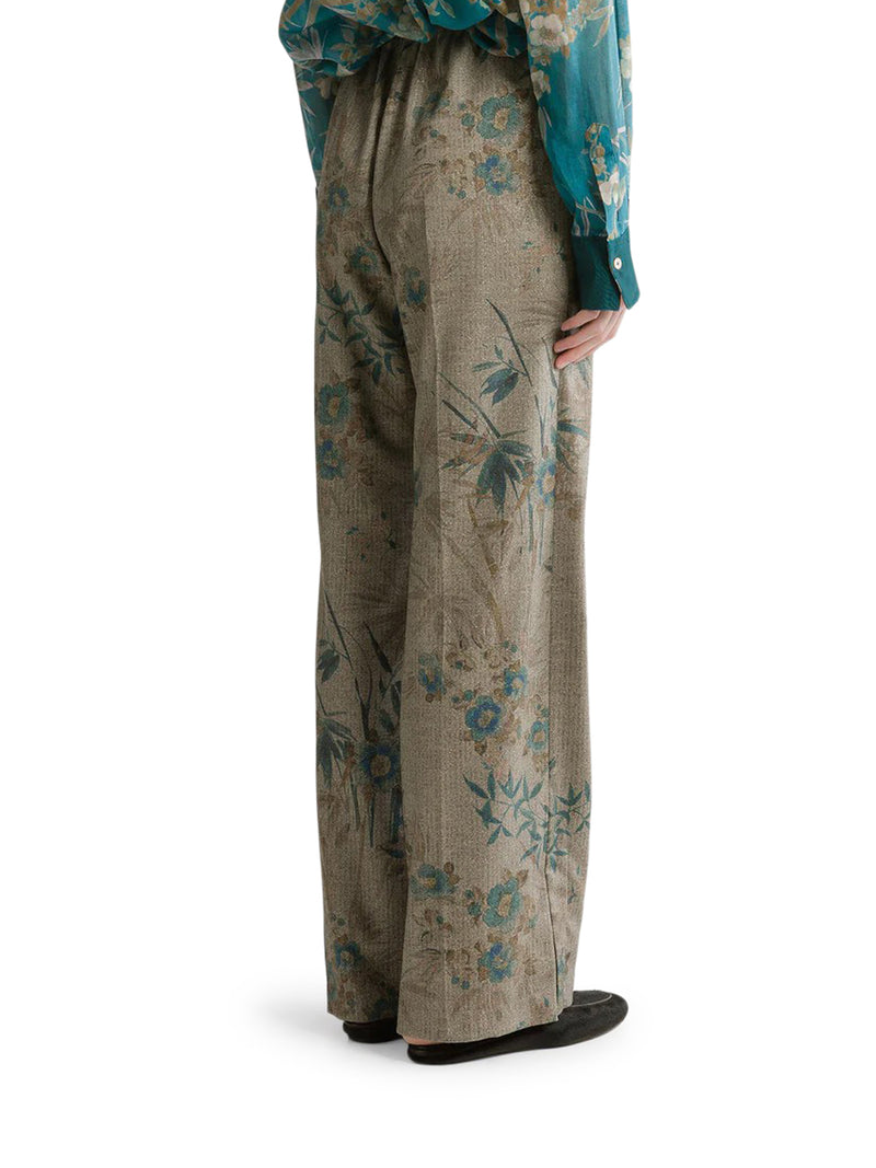 FLORAL PRINT PALAZZO TROUSERS